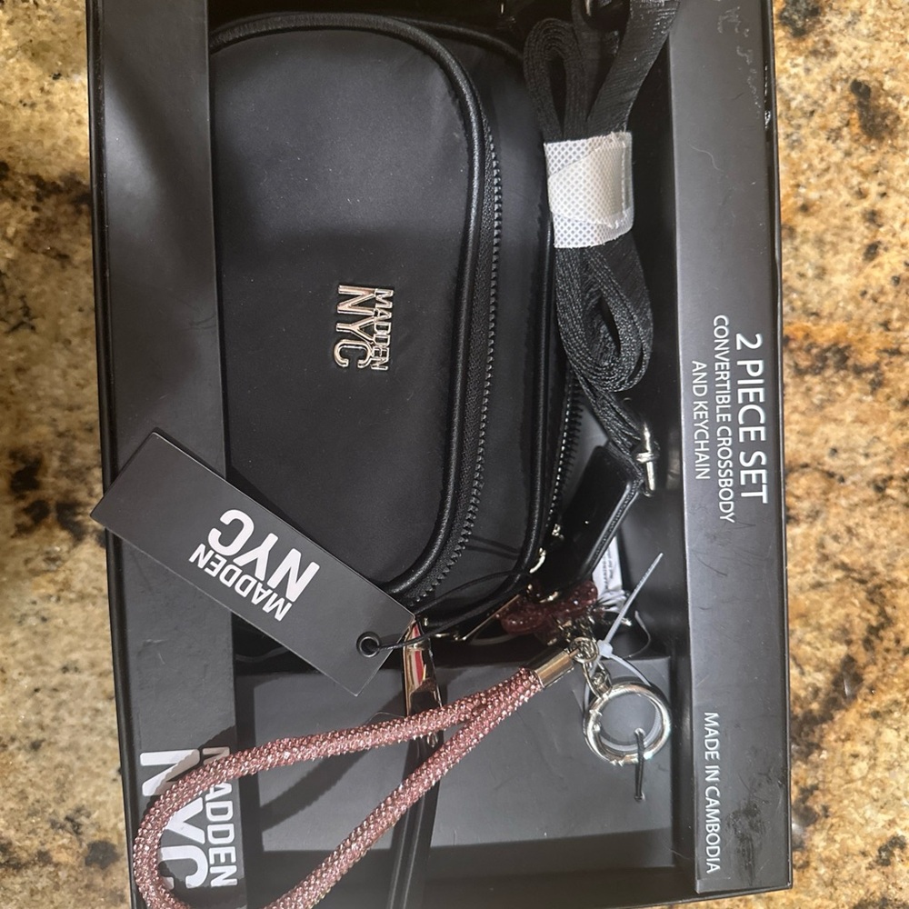 Madden NYC Black Crossbody Bag Set